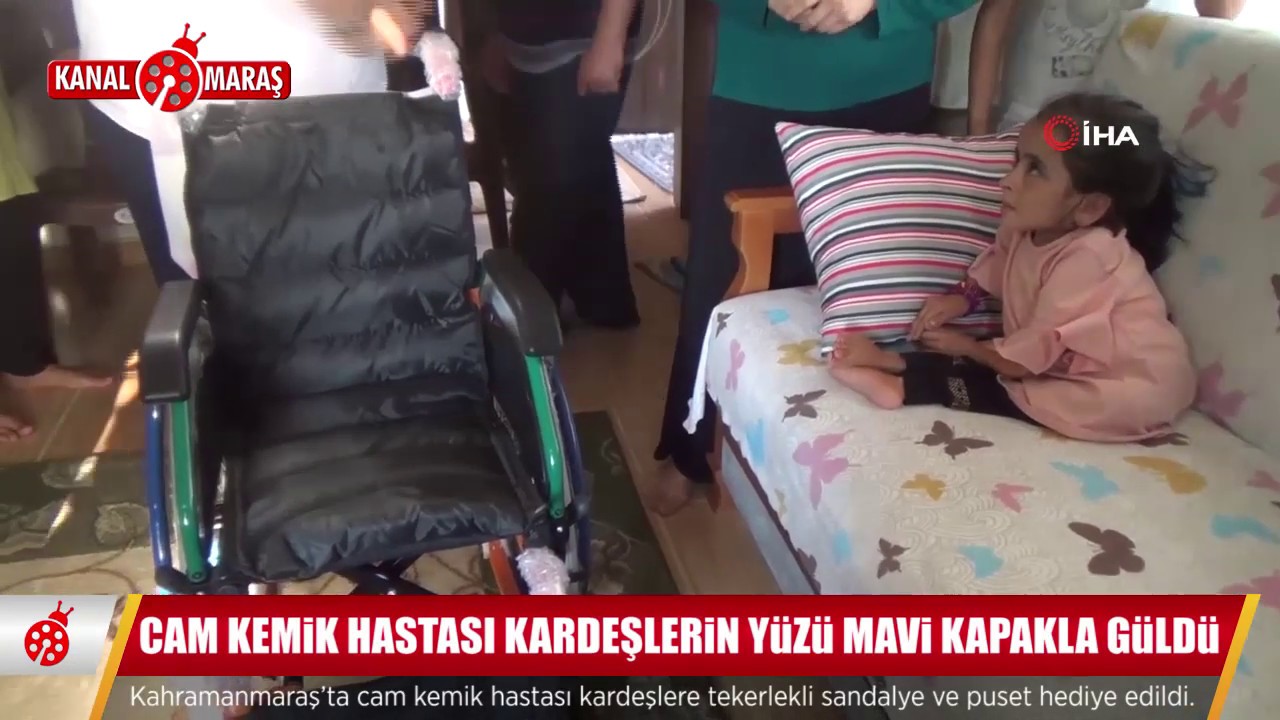 Cam kemik hastası kardeşlerin yüzü mavi kapakla güldü