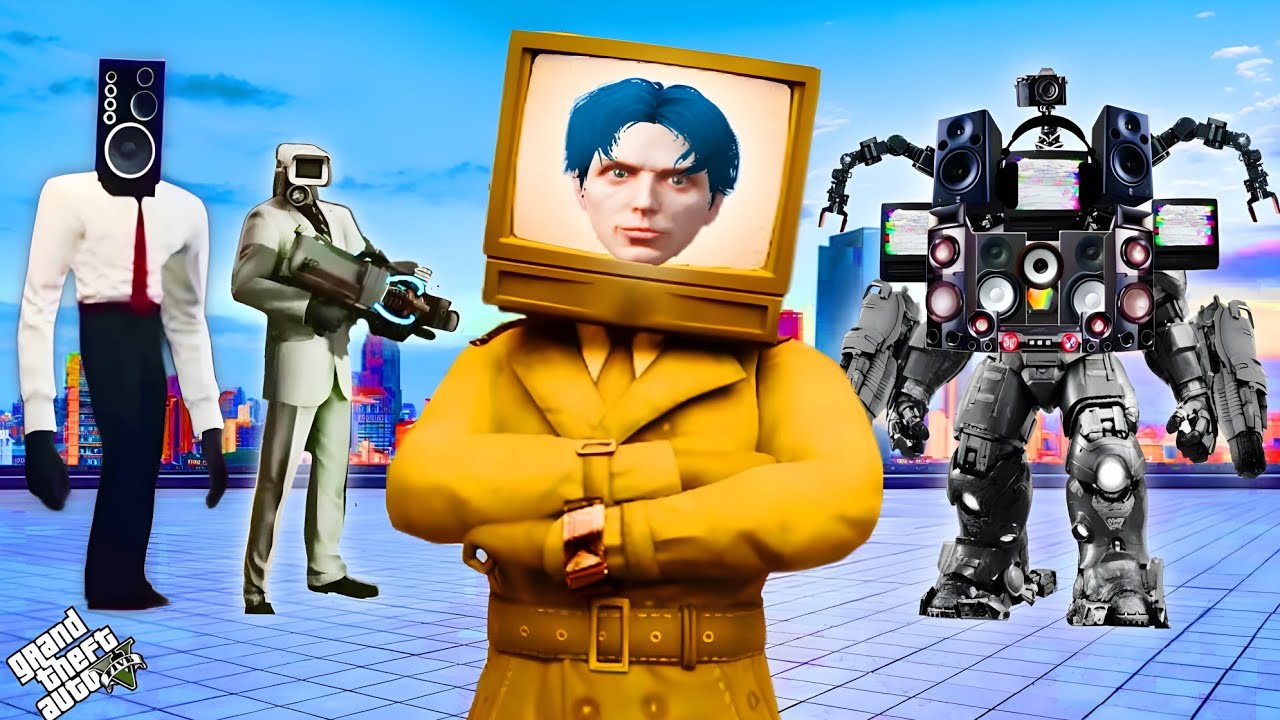 Tv Man တွေက ကျနော့်ကိုမွေးစားခဲ့တယ်/ Adopted by Cameraman in GTA V