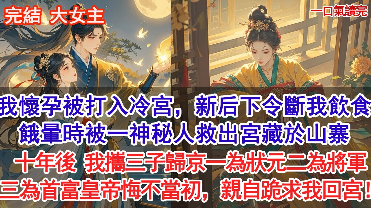 我懷孕後被打入冷宮，新后下令斷我飲食，餓暈時被一神秘人救出宮藏於山寨。十年後我攜三子歸京——一為狀元，一為將軍，一為首富。皇帝悔不當初，親自跪求我回宮！#audiobook #愛情 #情感 #故事分享