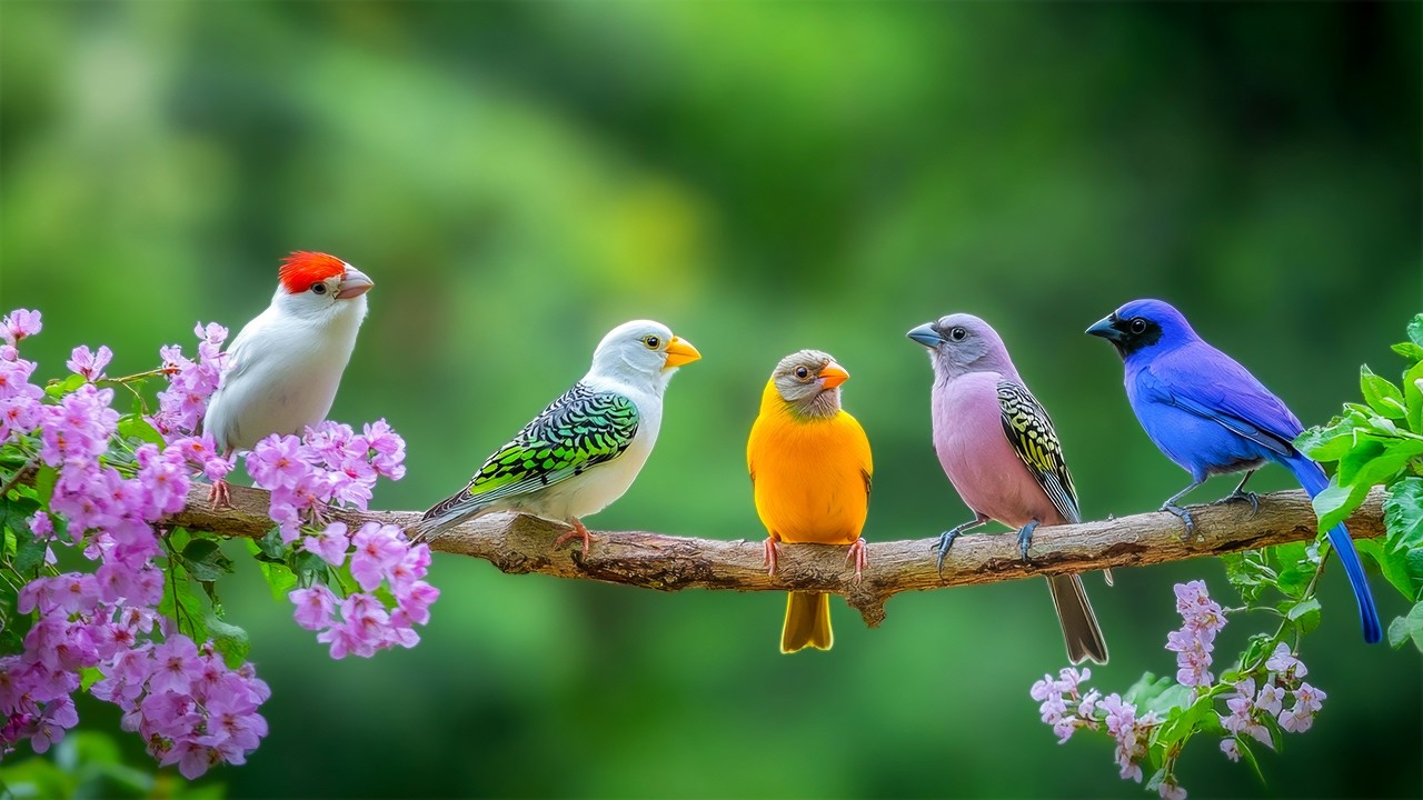 Nature's Living Jewels 🌿 Most Colorful Birds & Relaxing Birdsong for Stress Relief