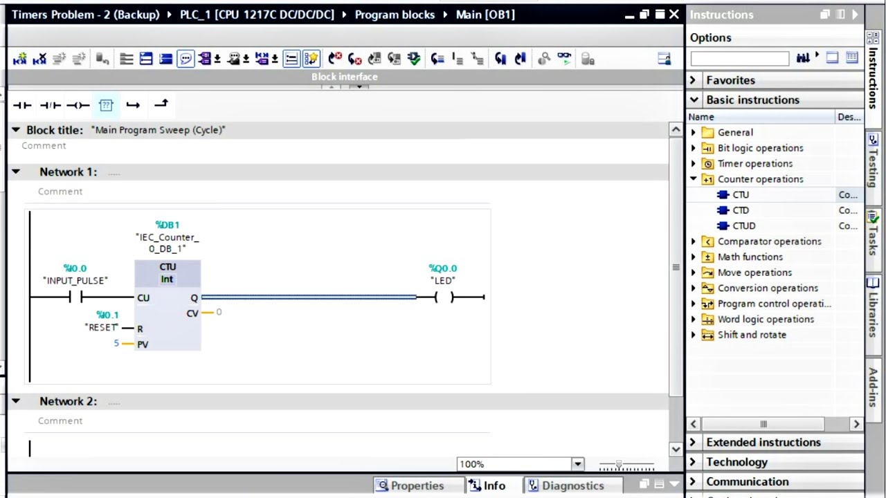 Siemens Tia Portal Training - Up Counter - CTU Instruction Explained