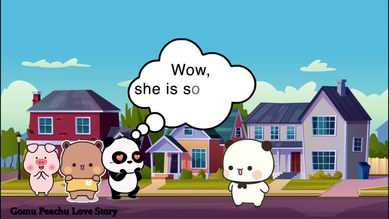 How peachu and gomu met  ❤️ | bubu and dudu  😍| bear panda |