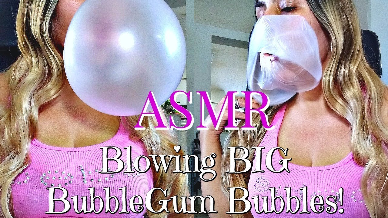 ASMR Chewing Bubble Gum *Blowing BIG BUBBLES* No Talking