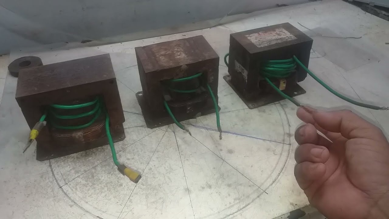 Ligação em série no secundário da maquina de solda com três trafos de microondas