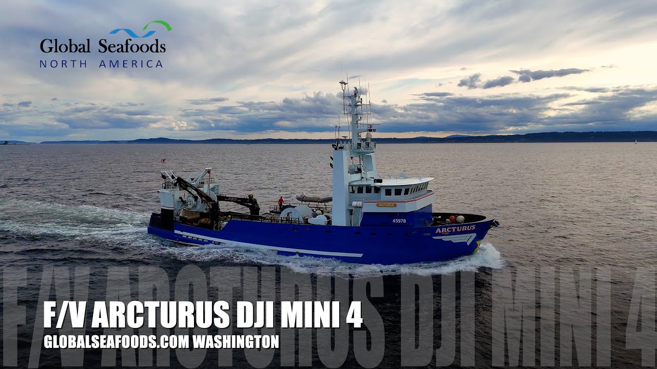 F/V Arcturus Heading North from Seattle | Trident Seafoods Trawler in 4K Drone View (DJI Mini 4)