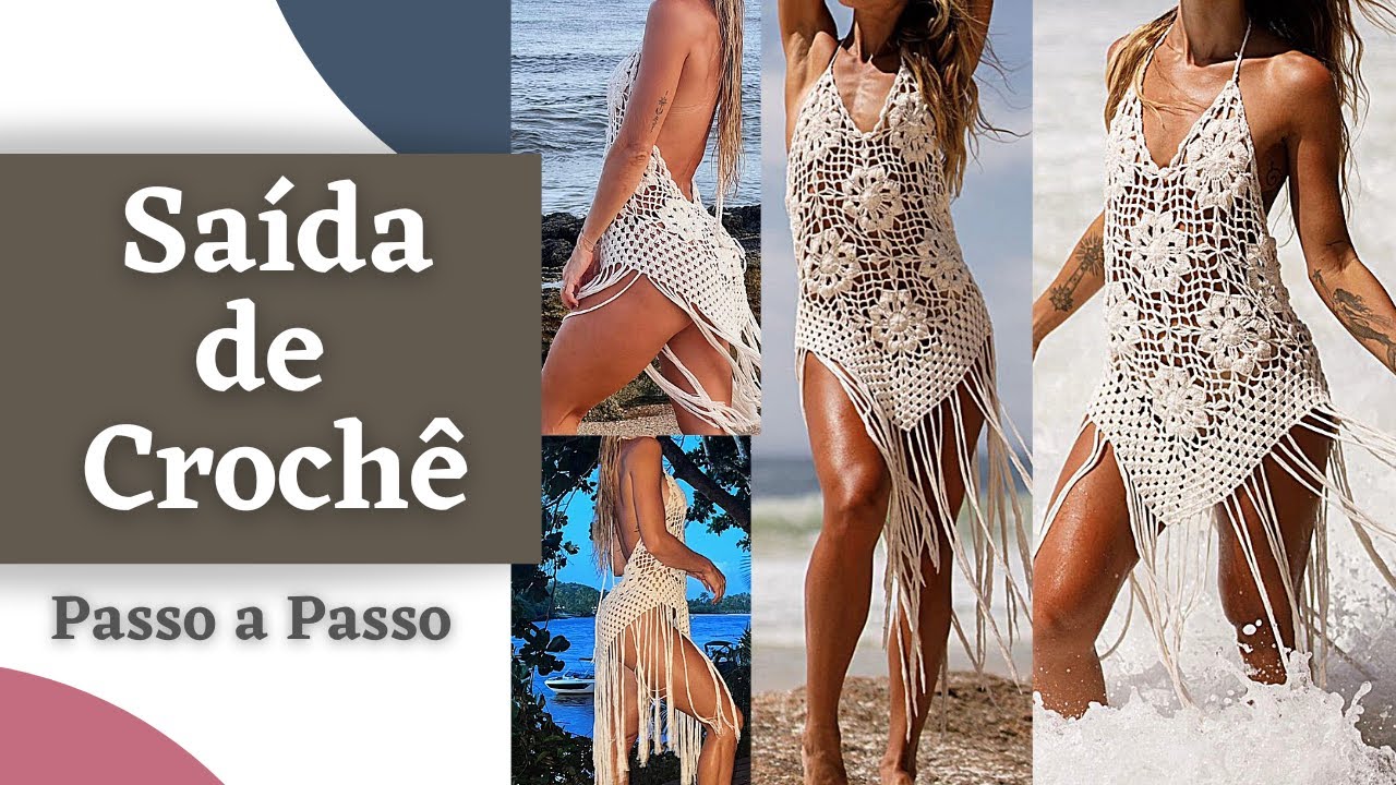 Saída de Praia de Crochê - Saída de Banho em Crochê Passo a Passo