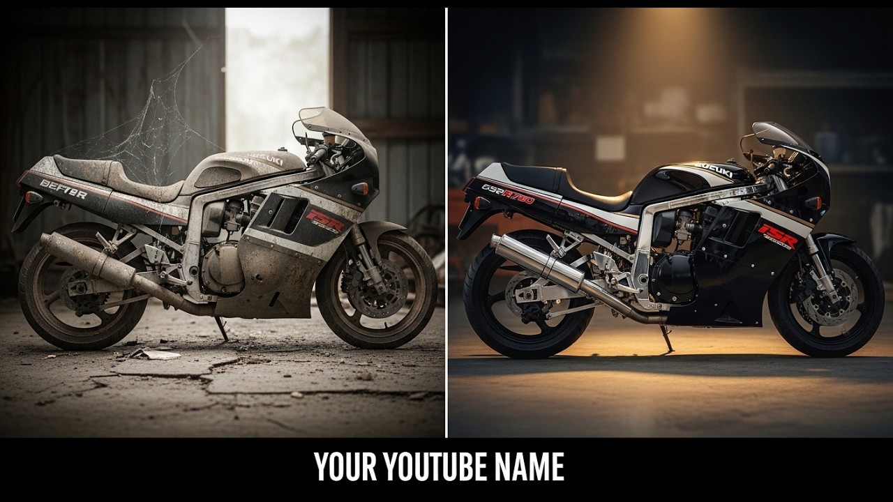 ASMR Bike Restoration | Black & White Suzuki GSX-R750 1985 Full Rebuild from Abandoned to Brand New