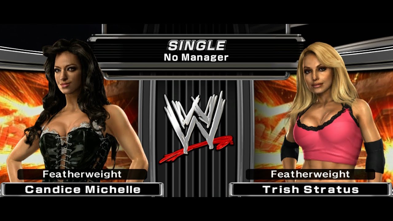 WWE Smackdown vs RAW 2007 Xbox 360 (Candice Michelle vs Trish Stratus) Single Match