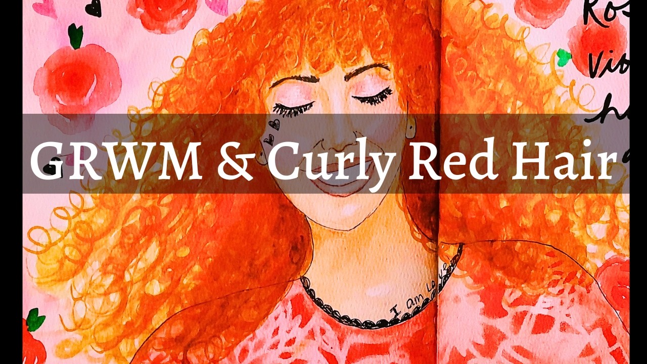 Valentine's Day Art Tutorial - Watercolor Curly Red Hair & GRWM Art Journal Idea Page