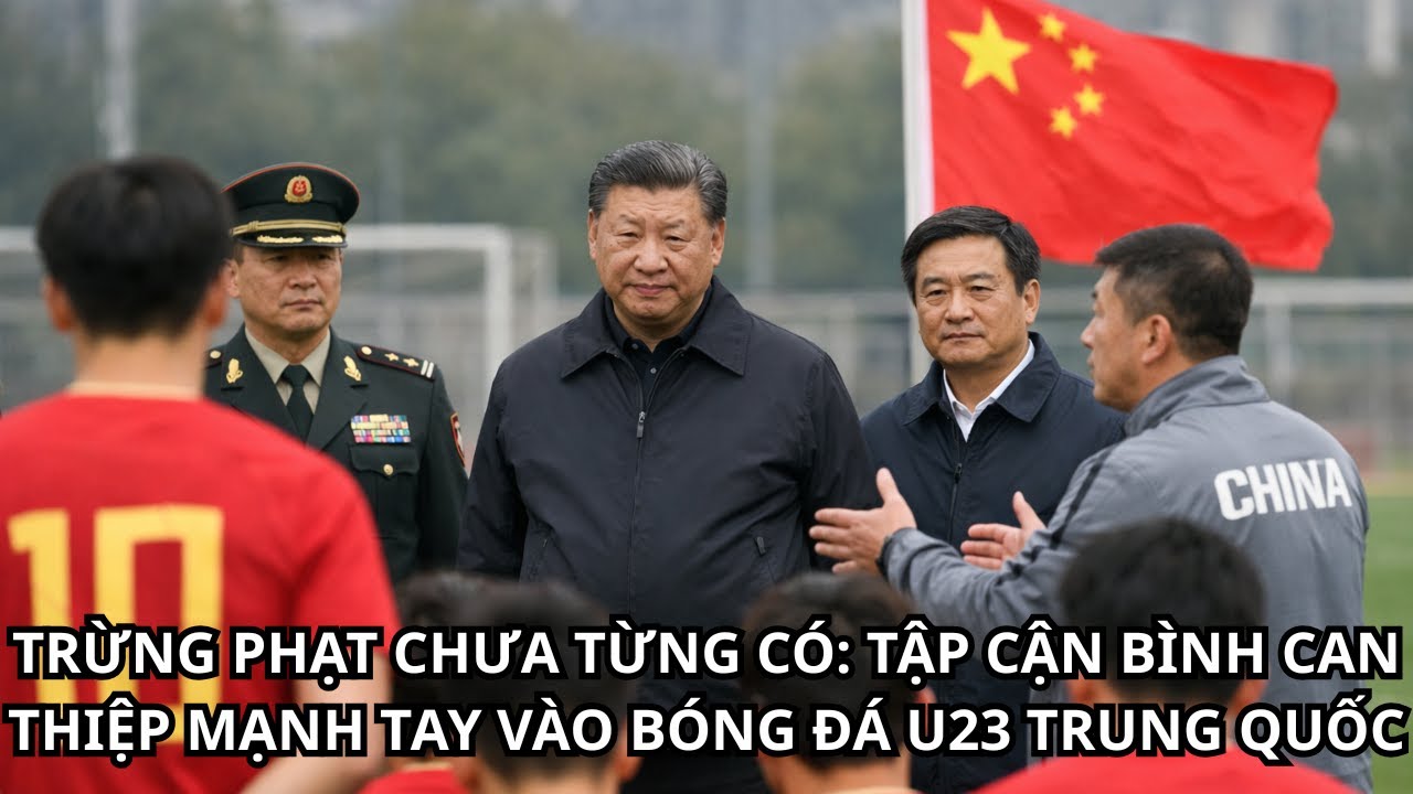 TRỪNG PHẠT CHƯA TỪNG CÓ TẬP CẬN BÌNH CAN THIỆP MẠNH TAY VÀO BÓNG ĐÁ U23 TRUNG QUỐC