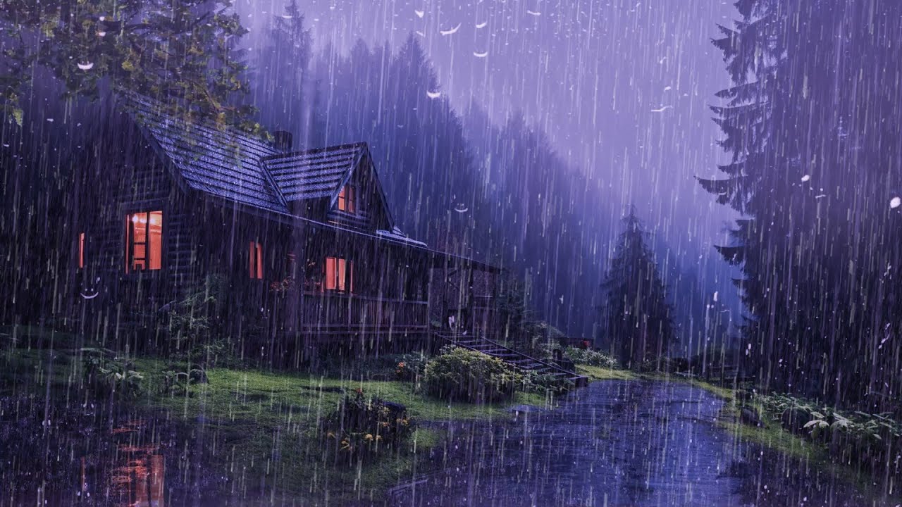 Gentle Night RAIN - Rain Sounds For Sleeping - Very Heavy Rain for SLEEP, Reduce Stress, ASMR