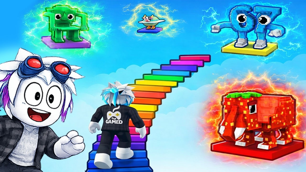 СТРОЙ БЕСКОНЕЧНЫЙ МОСТ, ЧТОБЫ УКРАСТЬ OG БРЕЙНРОТА В РОБЛОКСЕ! ROBLOX Build Stairs For Brainrots