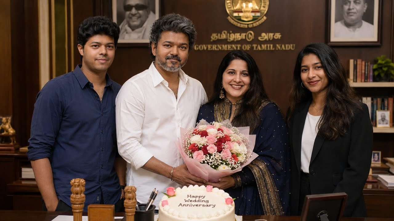 CM Vijay💍Wedding Celebration With Family 👨&zwj;👩&zwj;👦&zwj;👦 ? | Vijay & Sangeetha ❤️&zwj;🔥 | #trending #video 