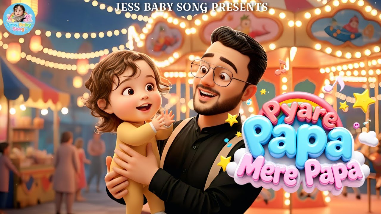 Pyare Papa Mere Papa | Cute Baby Song Hindi  | Cartoon Baby Song | Baby Hindi Song | Jess Baby Song