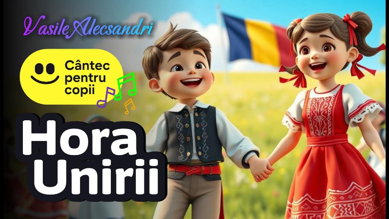 "Hora Unirii" pentru copii | Cântec și Desen animat | Poezie patriotică de Vasile Alecsandri 🇷🇴
