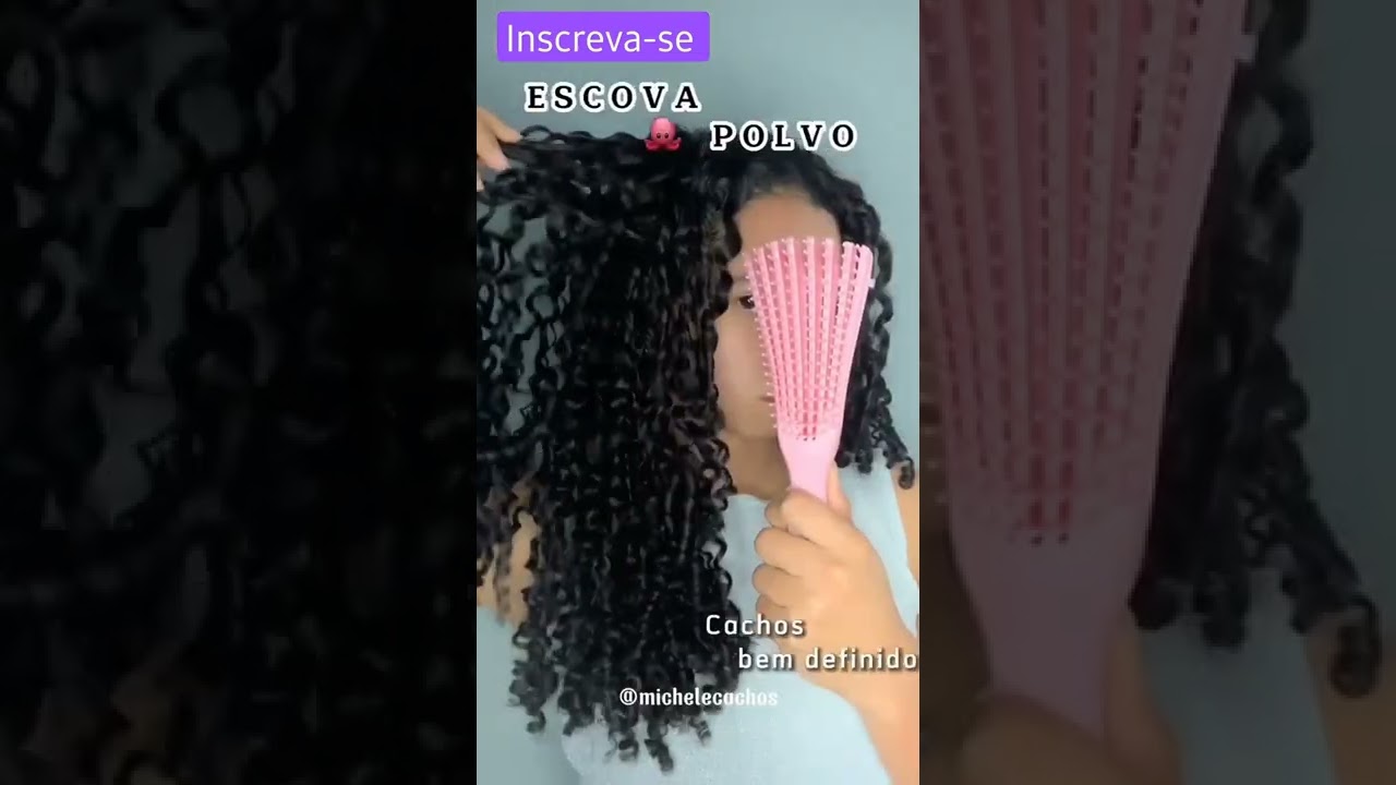 como usar a escova polvo e a escova jacar&eacute; para cabelo cacheados