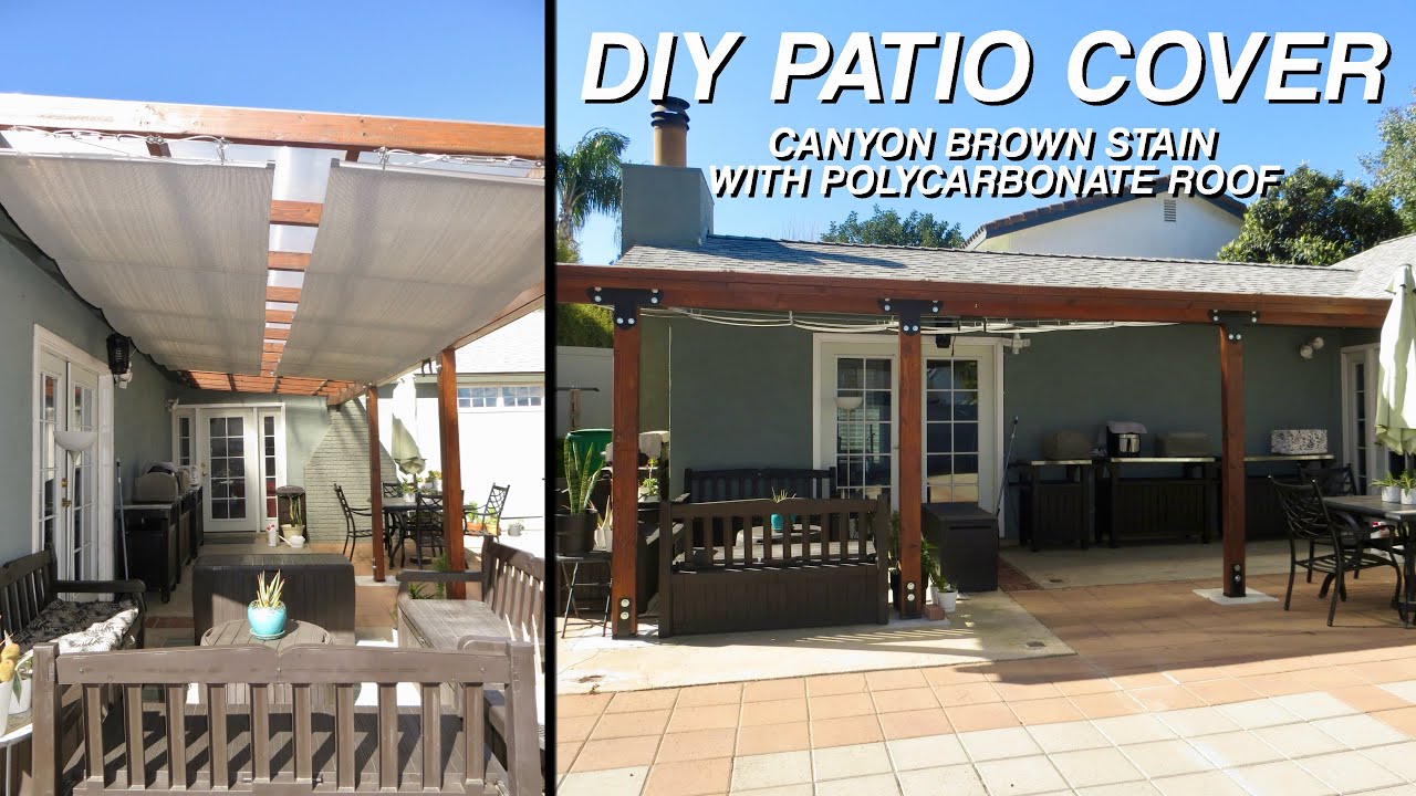 PATIO COVER | Canyon Brown Stain with Polycarbonate Roof | DIY with Dad