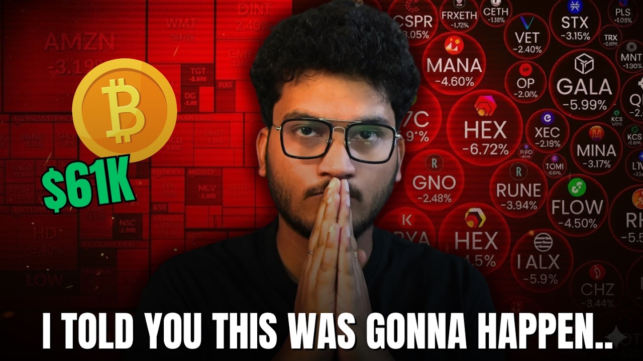 BITCOIN CRASHES TO $61K - HERE IS THE NEXT MOVE } CRYPTO MARKET DUMP REASON