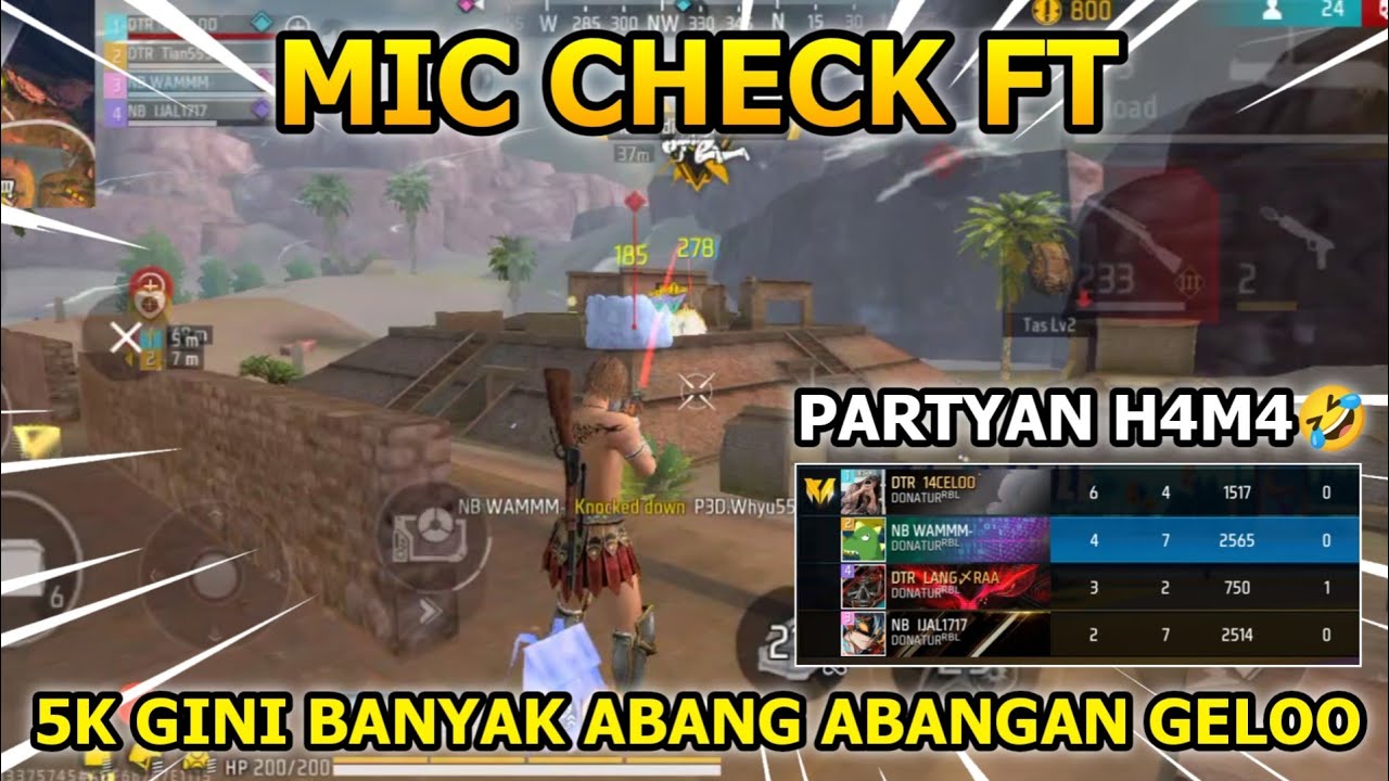 FT PUSH SALDO!! BARENG PARTYAN H4M4!! MIC CHECK!!- FREE FIRE