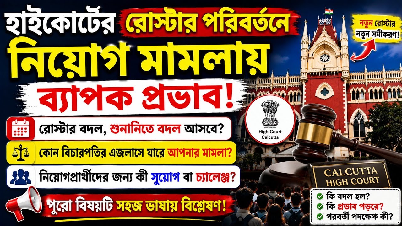 হাইকোর্টের রোস্টার পরিবর্তনে নিয়োগ মামলায় ব্যাপক প্রভাব | Primary & SSC teacher recruitment case