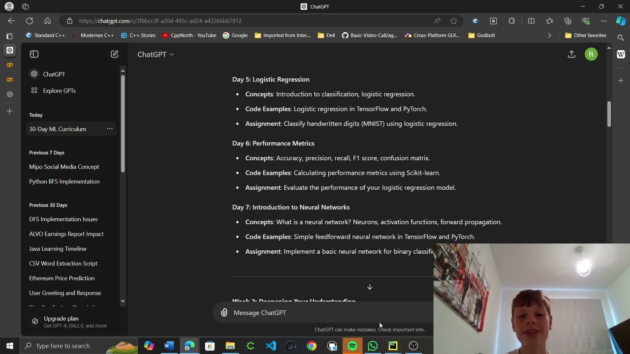 day 1 of learning ml with python from chatgpt