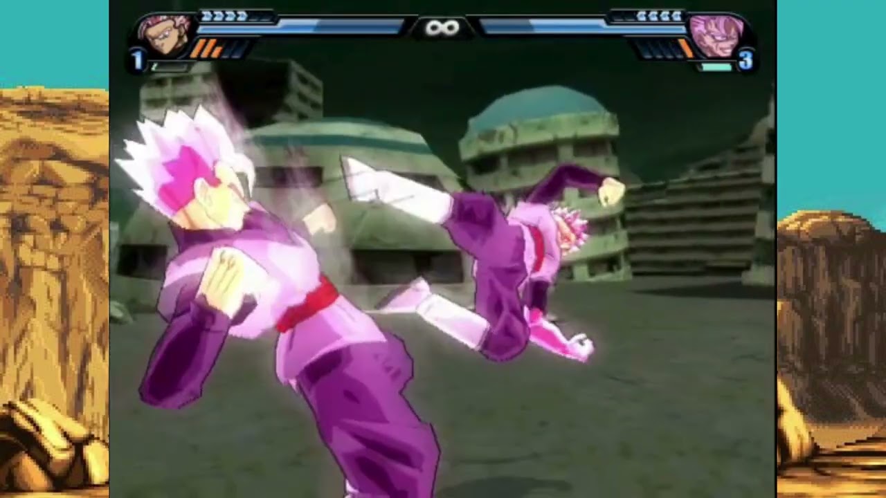 black gohan vs black gohan futuro (dbz bt3 mod )