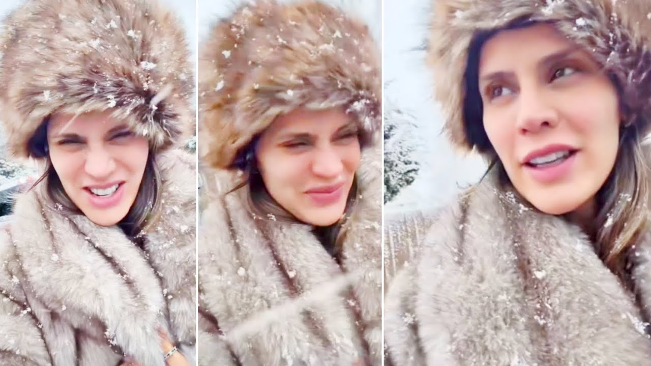 Andrea Espada Looks Happy to Enjoying Snowfall 