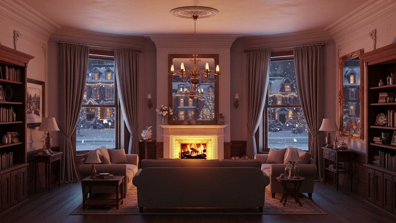 Soft Piano by the Fireplace | Peaceful Winter Sleep Music