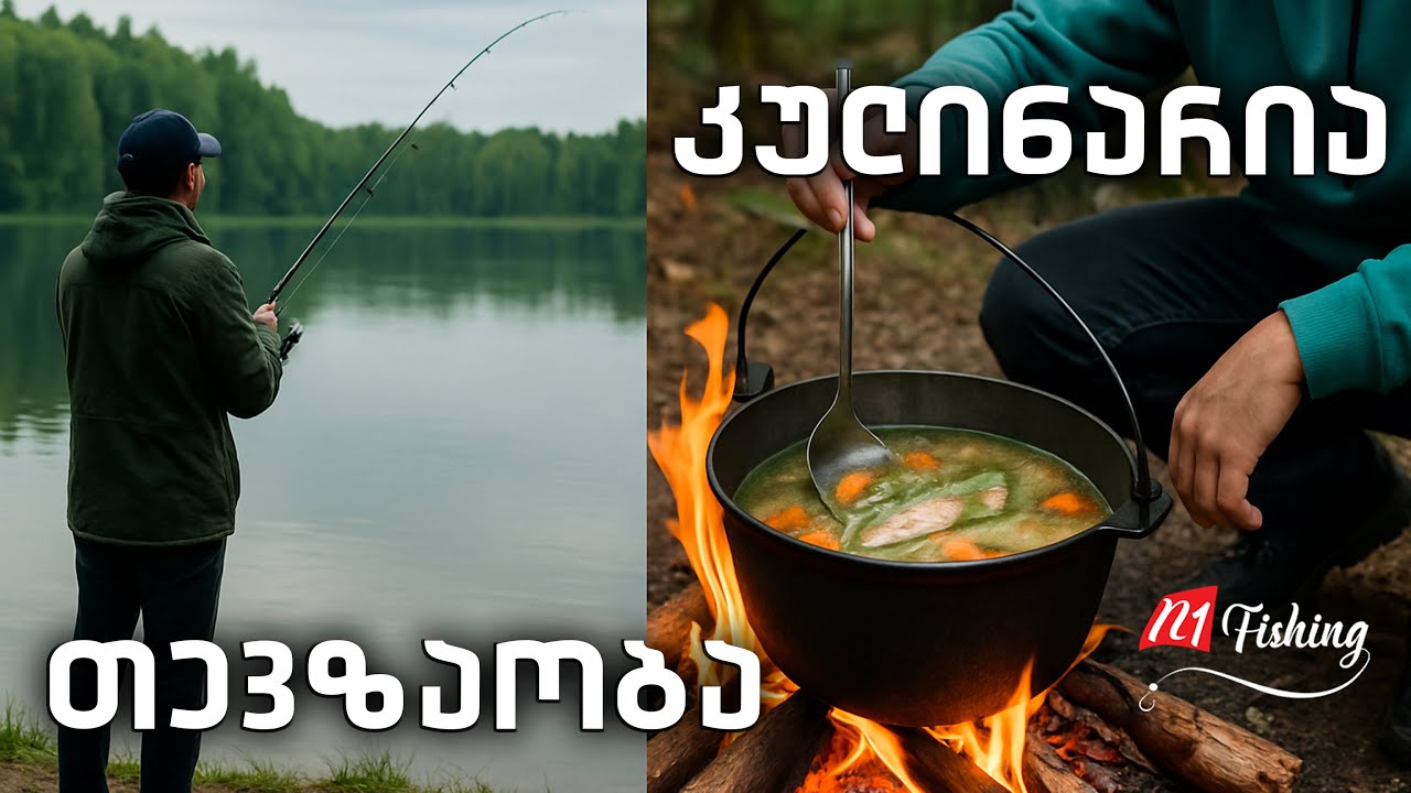 თევზაობა პასიურ ალგეთის ქორჭილაზე  და თევზის წვნიანი ცეცხლზე