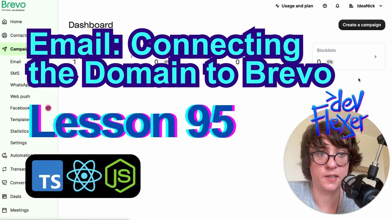 Lesson 95. Email: Connecting the Domain to Brevo (TypeScript, Node.js, React)