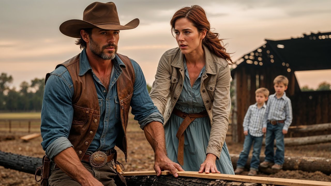 She Helped the Cowboy Rebuild His Barn, One Board at a Time, While His Sons Watched in Awe