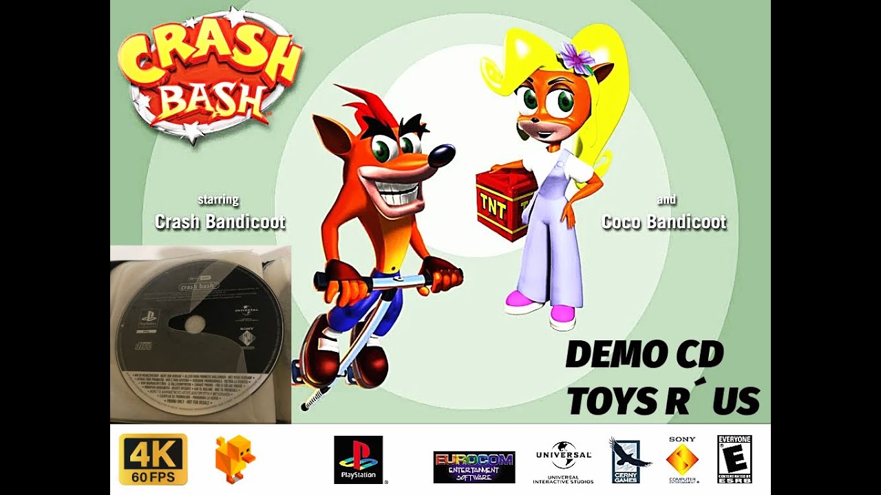 CRASH BASH DEMO TOYS R US #NoCommentary | 4K Duckstation | DEMO | PS1