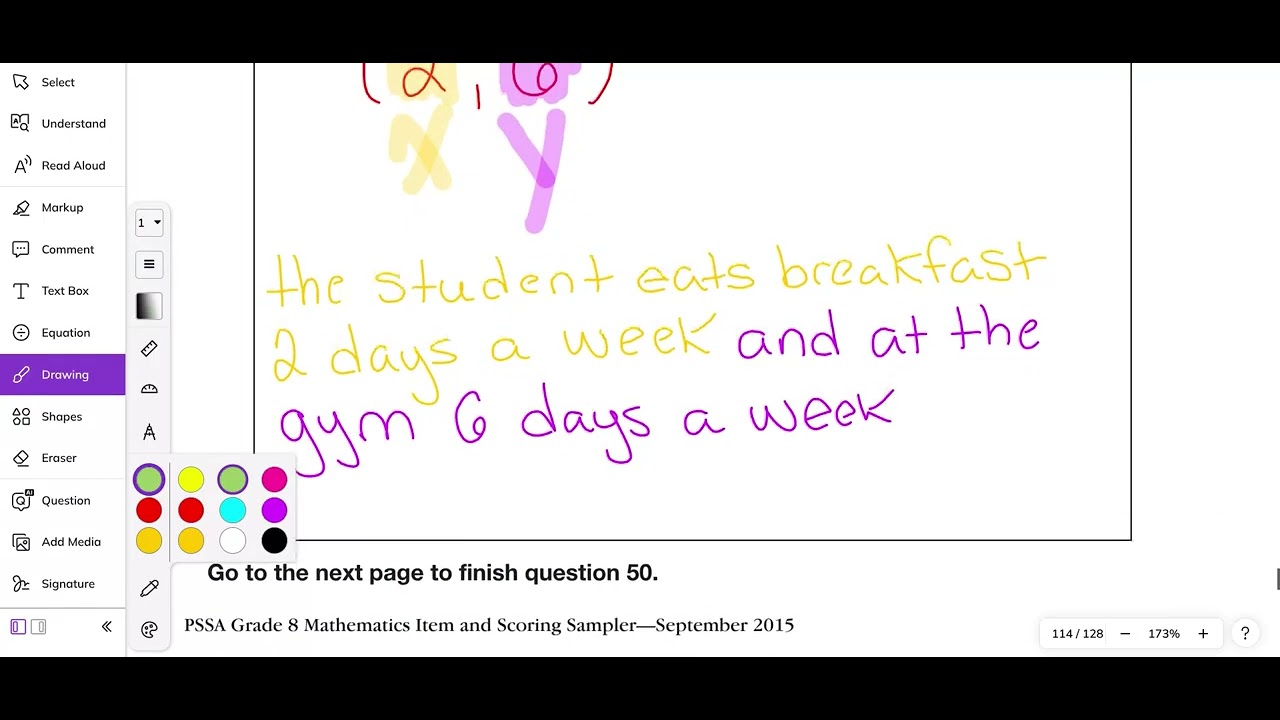 2015 Problem 50 Grade 8 PSSA Math PDE Item and Scoring Sampler