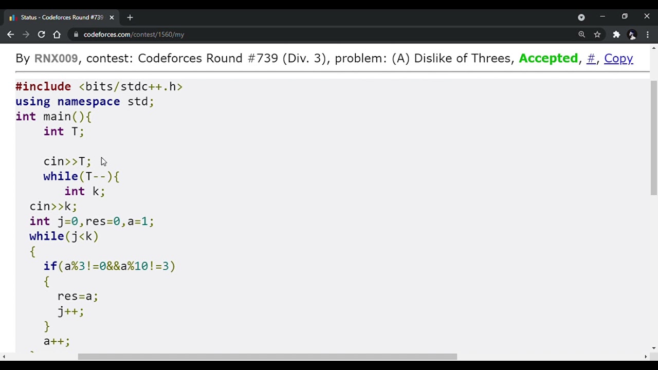 Dislike of Threes (solution) Codeforces Round #739(Div.3)