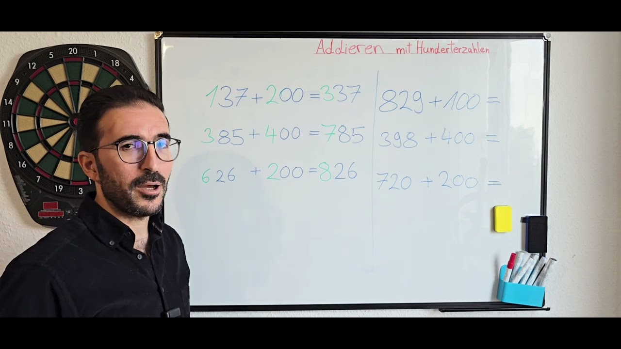Addieren mit Hunderterzahlen.