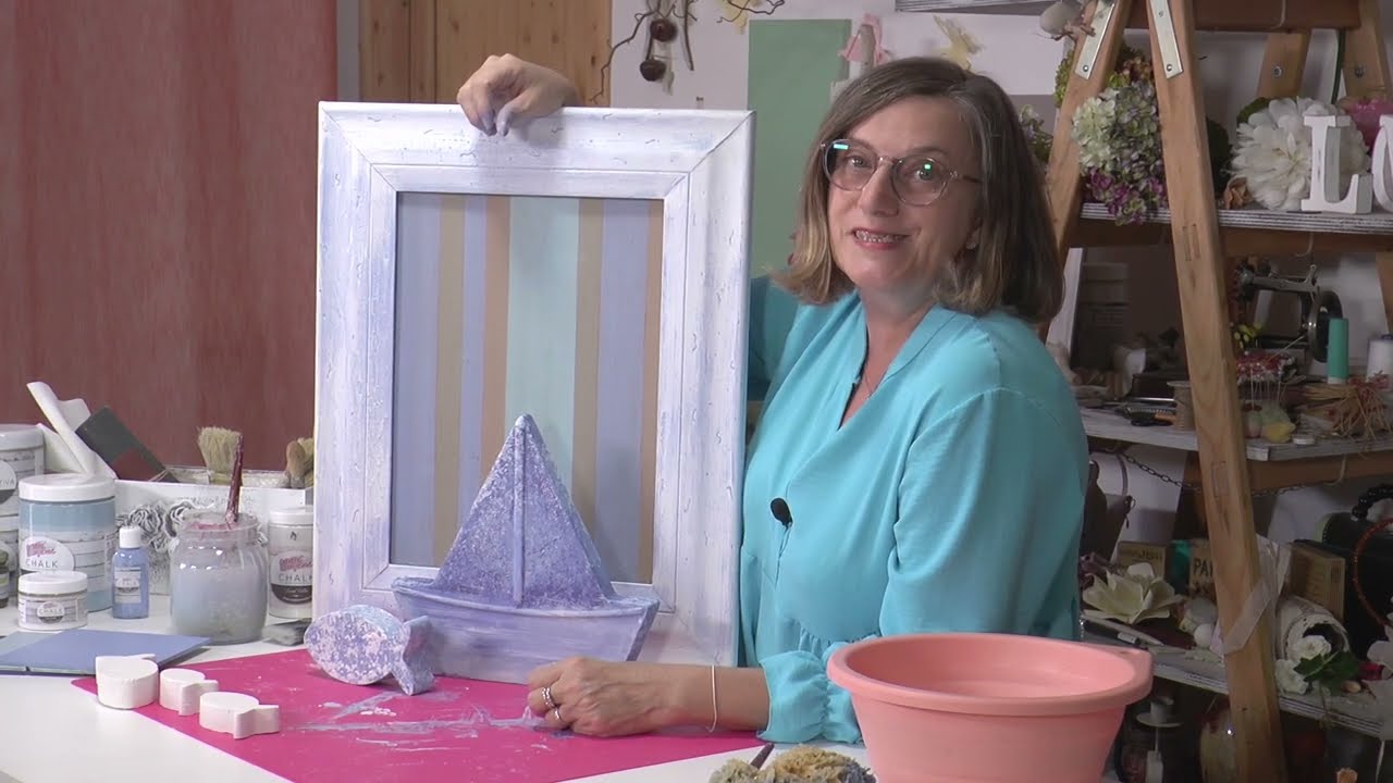 Mix media Le spugnature e velature, su gesso dal suggestivo gusto marittimo com Lara Vella