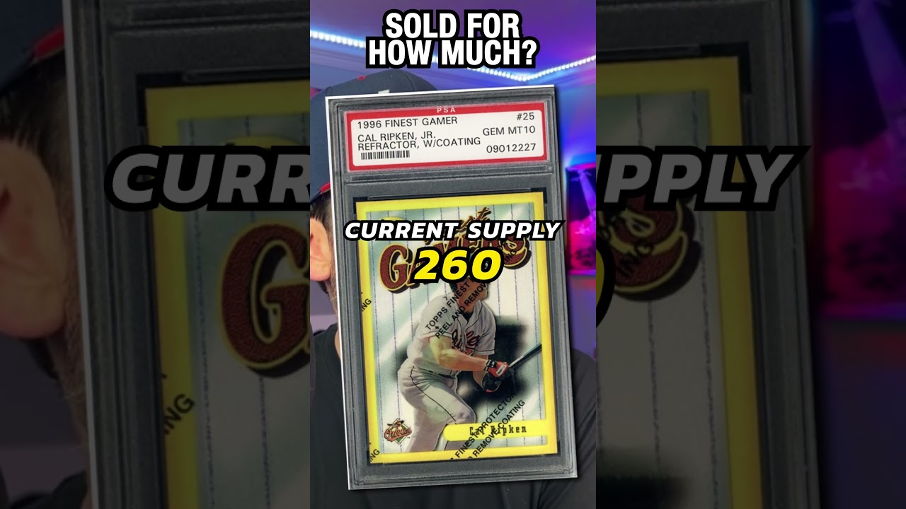 Карточка Topps Finest Refractor w/ Coating 1996 года, № 25, Кал Рипкен-младший, Зал славы, оценка...