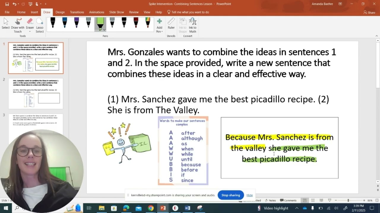 Combining Sentences- Intervention Lesson