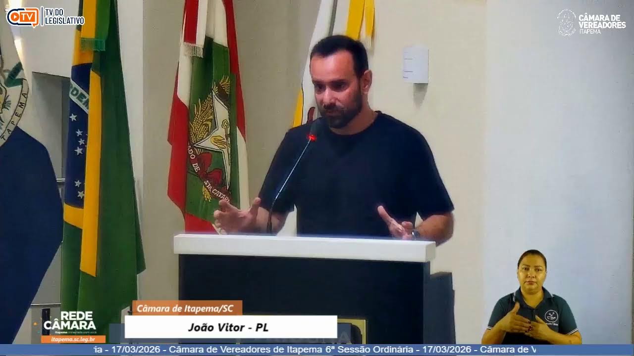 6&ordf; Sess&atilde;o Ordin&aacute;ria - 17/03/2026 - C&acirc;mara de Vereadores de Itapema