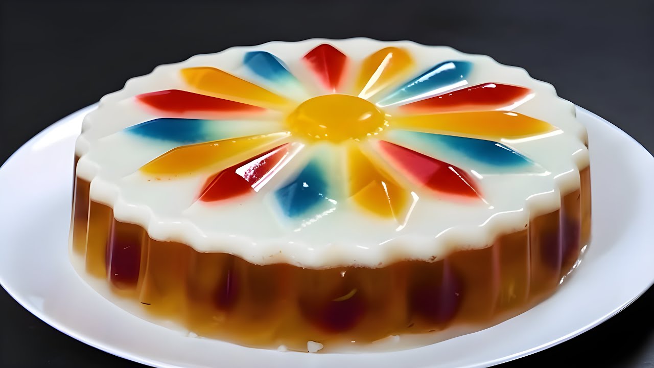 Let's Make a colorful jelly cake in 3 minutes #jelly #jellycake #asmr #jellyart