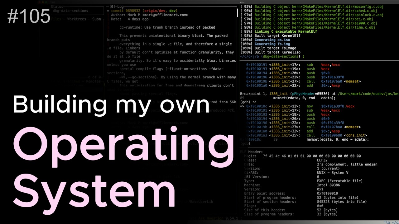 Разработка собственной операционной системы на C++ (неделя 105, синтаксис ассемблера Intel)