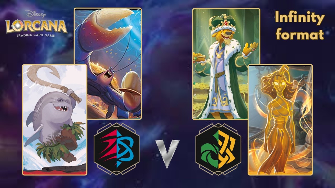 Red Blue Shark vs Yellow Green Discard | Disney Lorcana TCG infinity format