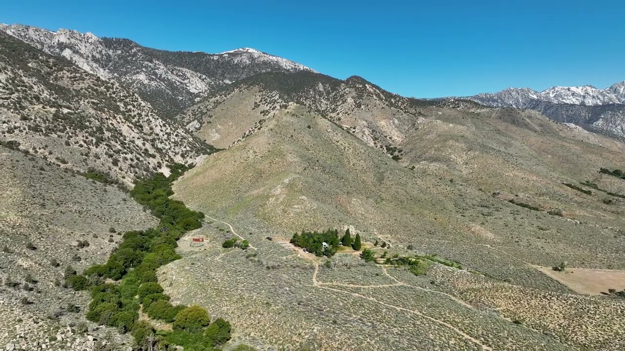4K Aerial Video of Hogback Ranch, Olancha, California