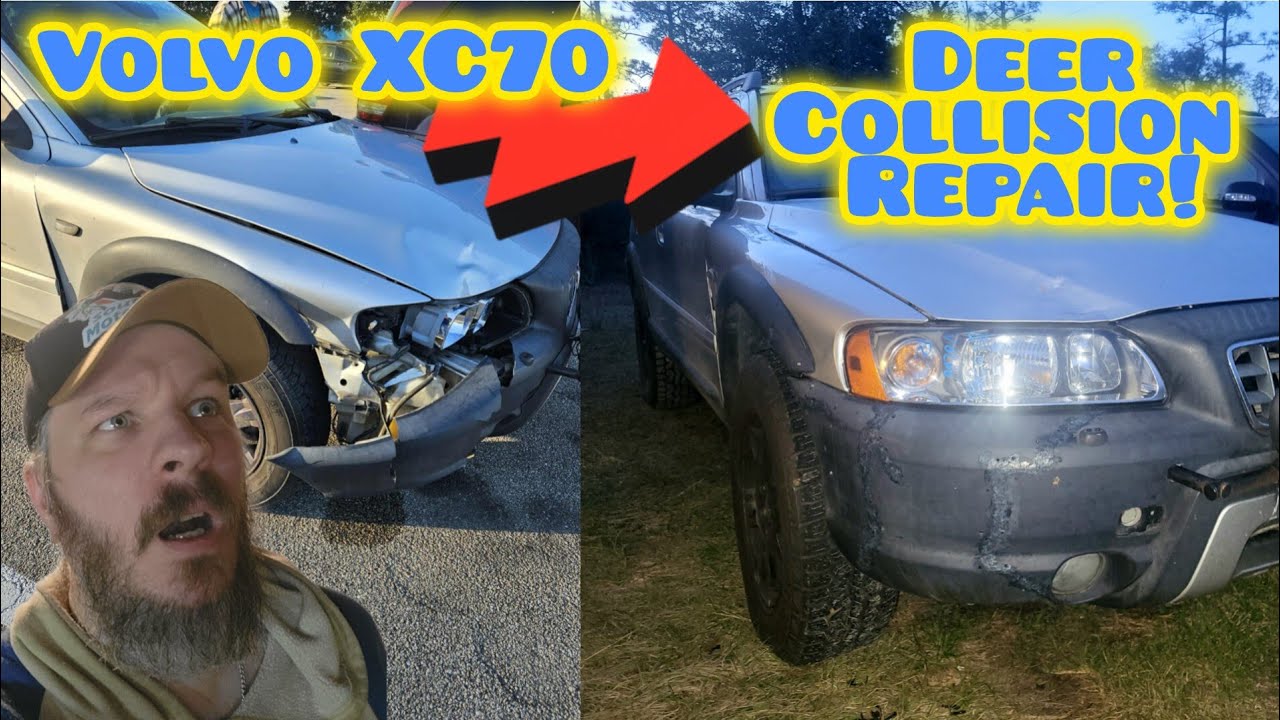 Volvo XC70 получил повреждения! Ремонт после столкновения с оленем!