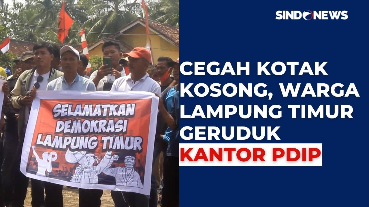 Aksi Massa di Depan Kantor PDI Perjuangan Lampung Timur, Cegah Terjadinya Kotak Kosong
