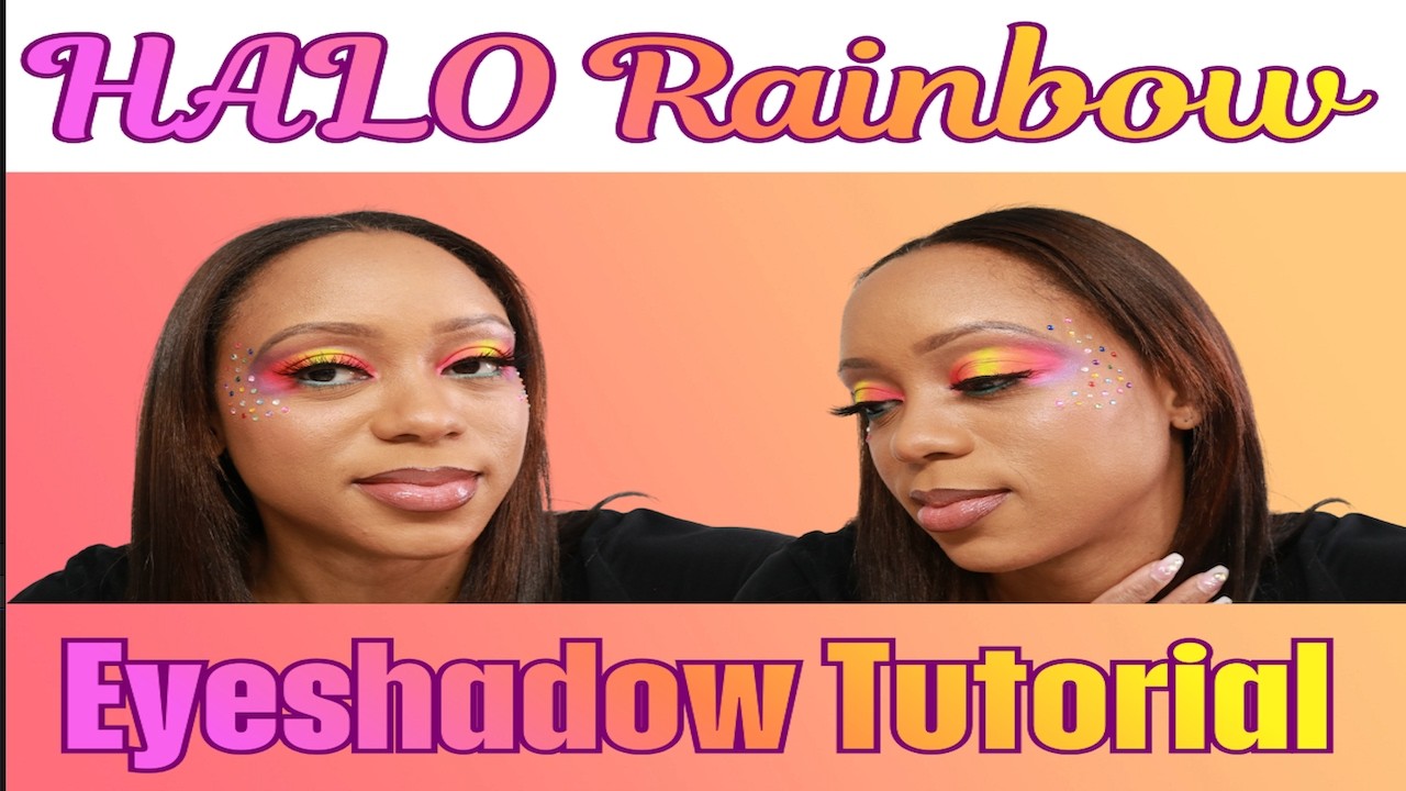 Rainbow Halo Eye with Rhinestones ✨ | Bold Summer Glam Tutorial | AIDELLE G.