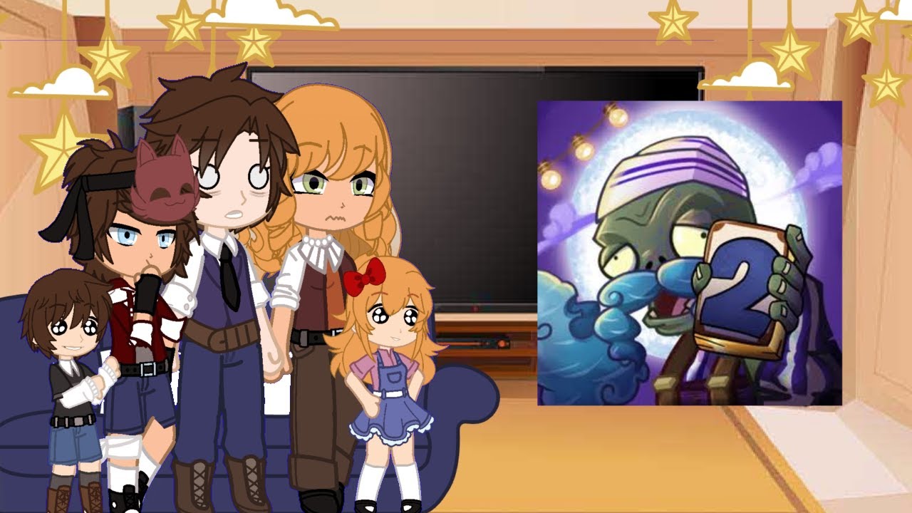 La familia afton(pasado) juega pvz 2 reflourished (idea original
