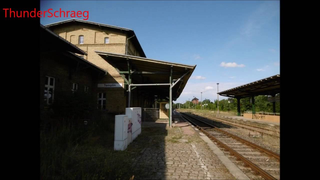 RegioShuttle RS1 in Templin Stadt und stillgelegte Bahnanlagen in Templin mit Ringlokschuppen