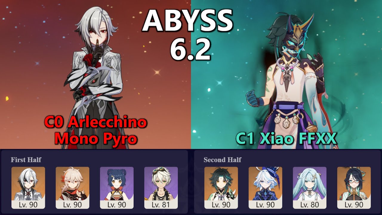 6.2 Spiral Abyss Clear || Arlecchino Mono Pyro / Xiao FFXX || no voiceover no edit