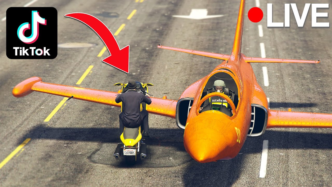 Recreating VIRAL GTA 5 STUNTS on Tik Tok #55! LIVE